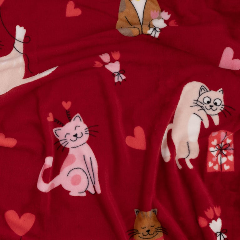 Плед Ardesto Flannel 160х200см, 100% поліестер, котики з сердечками (ART0124PB) - фото 3