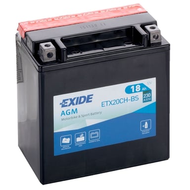 Акумулятор автомобільний EXIDE Акумулятор Мото EXIDE 18Ah Ев (-/+) (230EN) (д150*ш90*в160) ETX20CH-BS (ETX20CH-BS) - фото 1