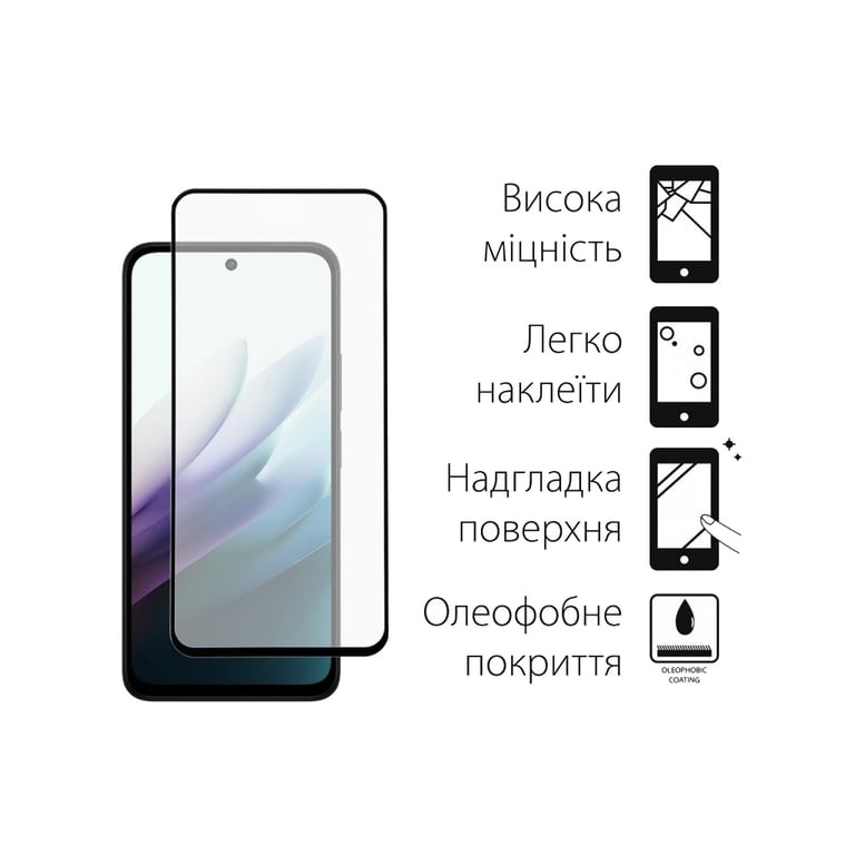 Скло захисне Dengos Full Glue Xiaomi Redmi 15 Black (TGFG-416) - фото 2