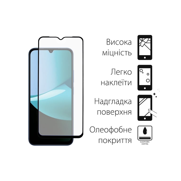 Скло захисне Dengos Full Glue Xiaomi Redmi 15C Black (TGFG-414) - фото 2