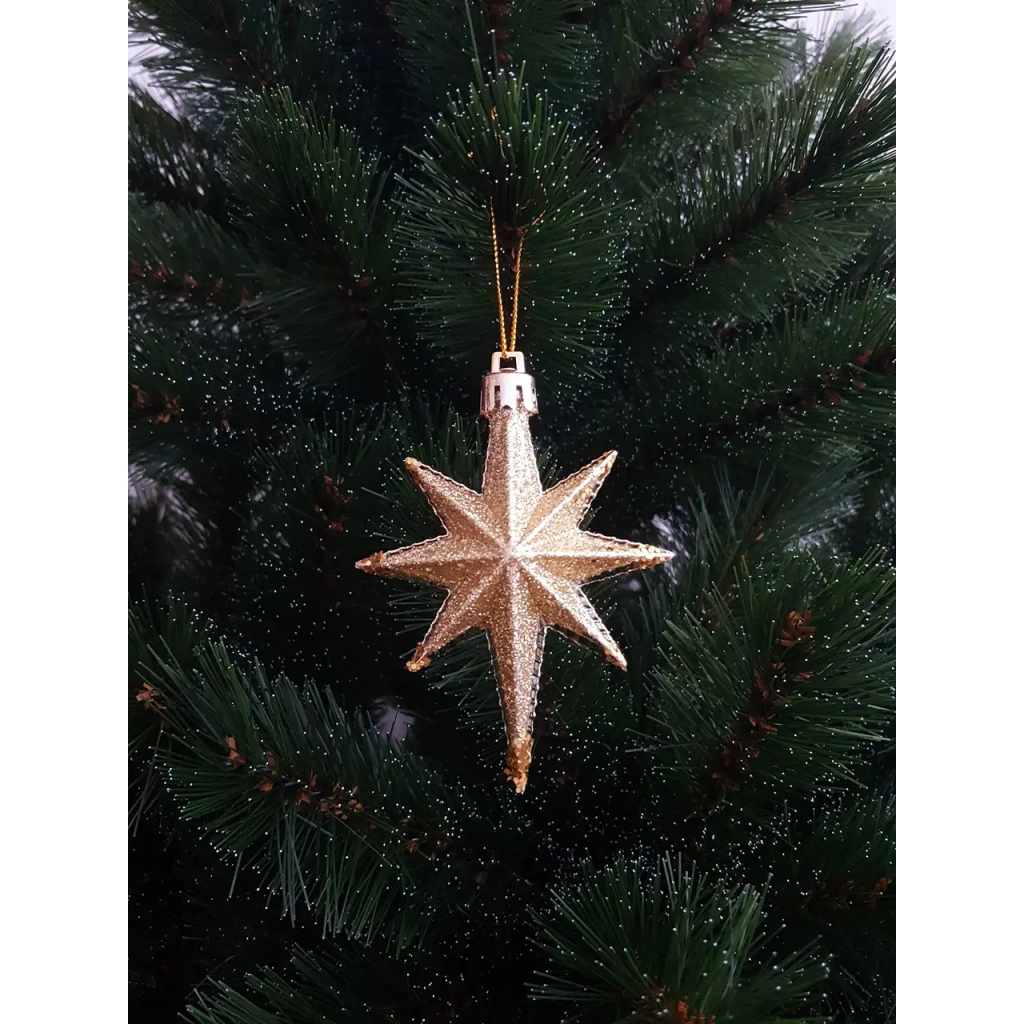 Ялинкова іграшка Chomik Зірки, 9 см, пластикові 4 шт,золоті (5901292631147_2) - фото 3 Ялинкова іграшка Chomik Зірки, 9 см, пластикові 4 шт,золоті (5901292631147_2) - фото 3