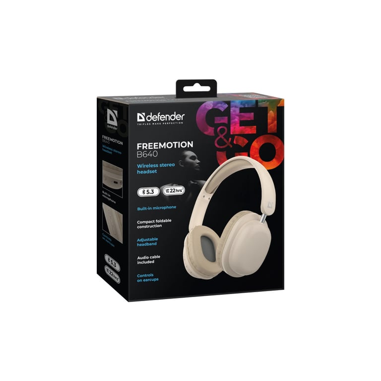 Навушники Defender FreeMotion B640 Bluetooth Beige (63642) - фото 6