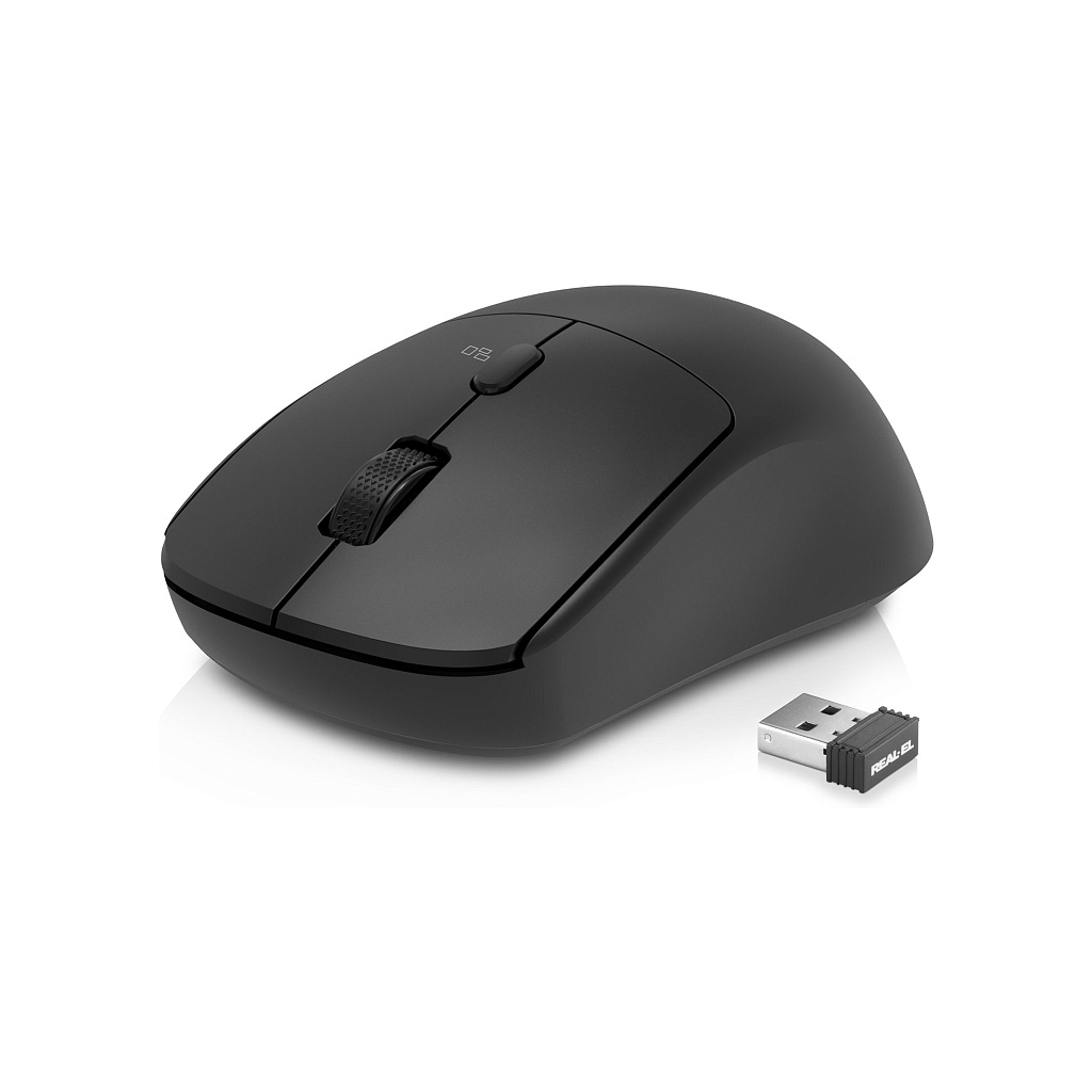 Мишка REAL-EL RM-317W Wireless Black (EL123200052) - фото 2 Мишка REAL-EL RM-317W Wireless Black (EL123200052) - фото 2