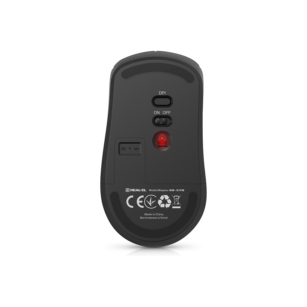 Мишка REAL-EL RM-317W Wireless Black (EL123200052) - фото 8 Мишка REAL-EL RM-317W Wireless Black (EL123200052) - фото 8