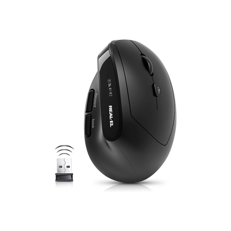 Мишка REAL-EL RM-490W Wireless/Bluetooth Black (EL123200058) - фото 1