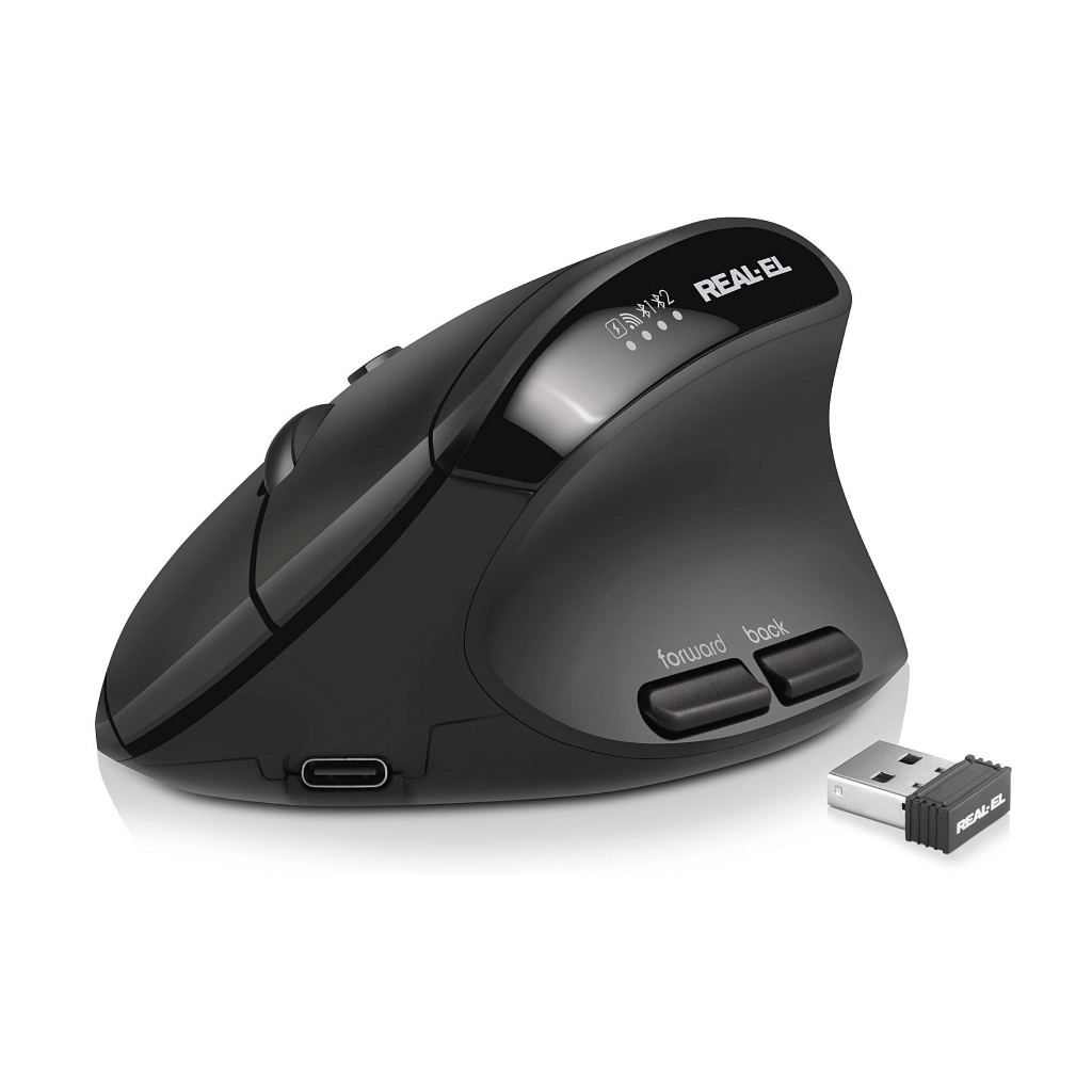 Мишка REAL-EL RM-490W Wireless/Bluetooth Black (EL123200058) - фото 2 Мишка REAL-EL RM-490W Wireless/Bluetooth Black (EL123200058) - фото 2
