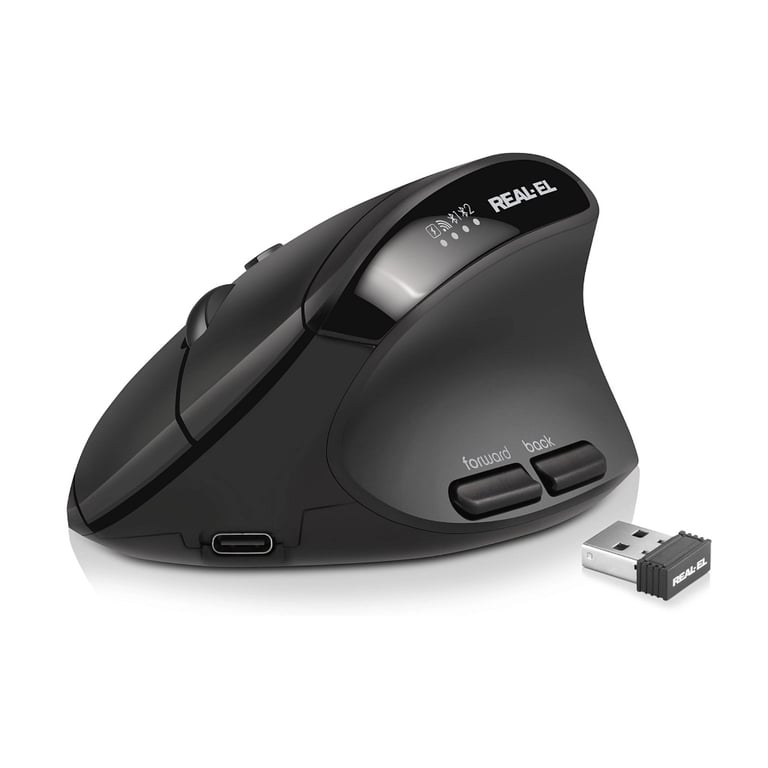 Мишка REAL-EL RM-490W Wireless/Bluetooth Black (EL123200058) - фото 2