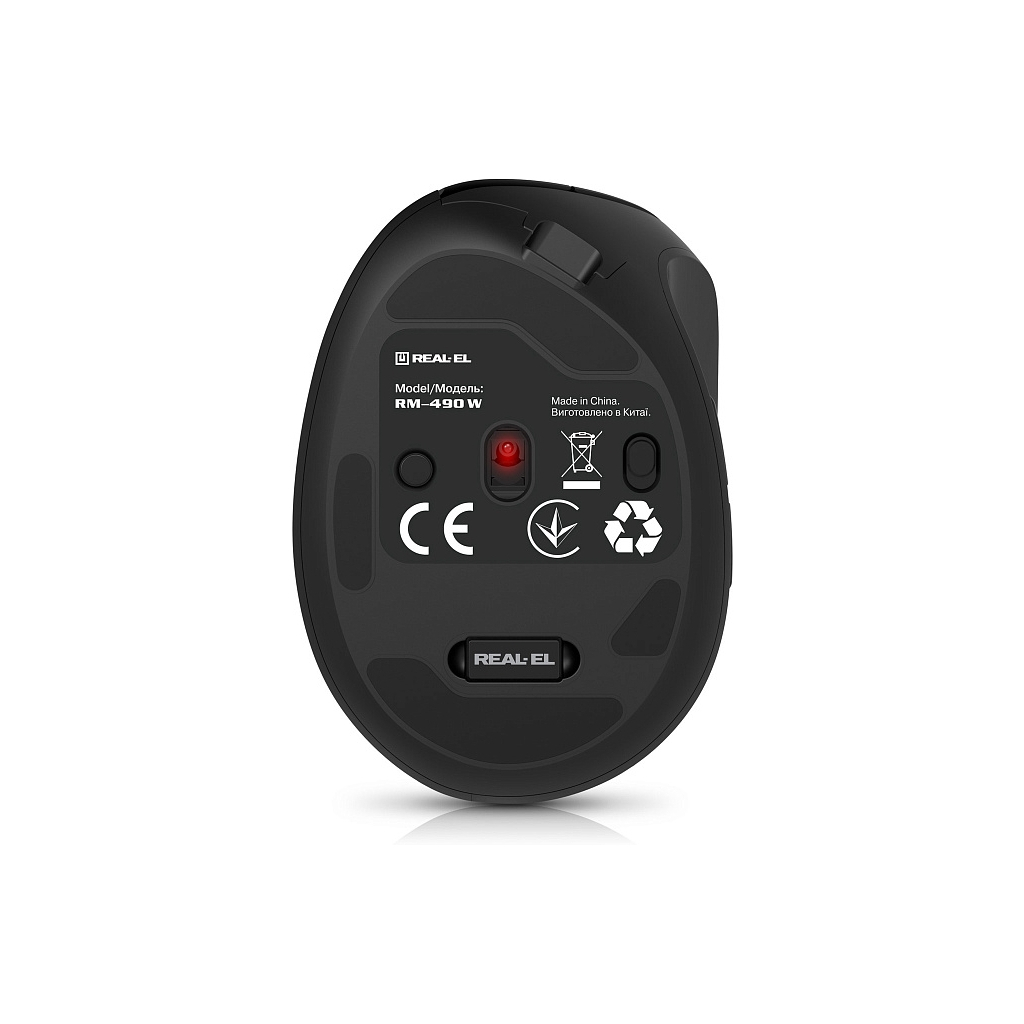 Мишка REAL-EL RM-490W Wireless/Bluetooth Black (EL123200058) - фото 8 Мишка REAL-EL RM-490W Wireless/Bluetooth Black (EL123200058) - фото 8