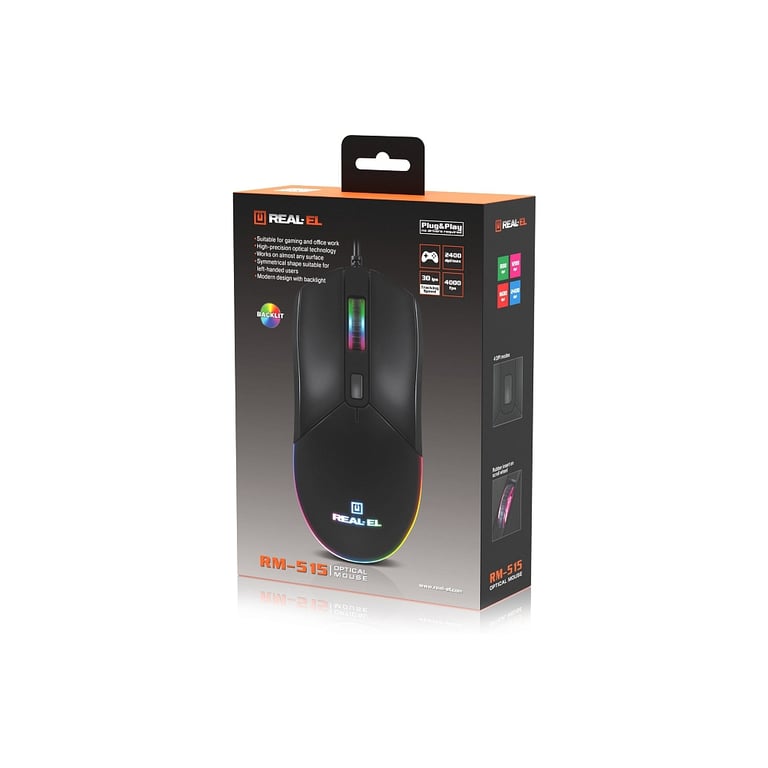 Мишка REAL-EL RM-515 USB Black (EL123200059) - фото 9