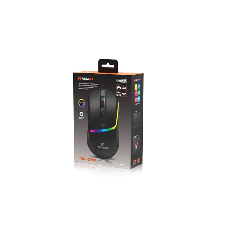 Мишка REAL-EL RM-530 USB Black (EL123200053) - фото 4