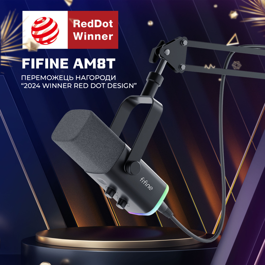 Мікрофон Fifine AM8T USB Black (AM8T) - фото 5 Мікрофон Fifine AM8T USB Black (AM8T) - фото 5