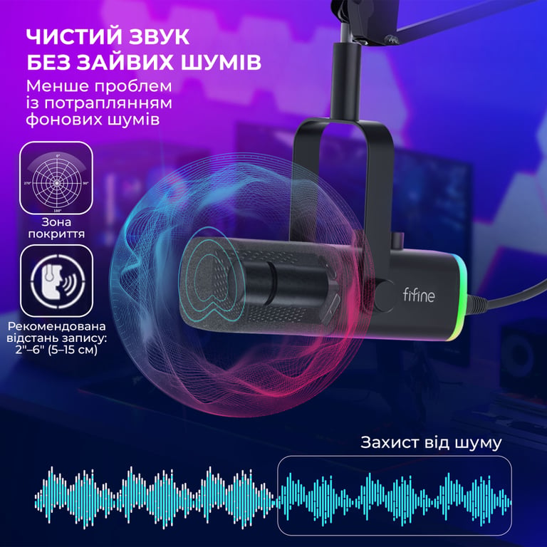 Мікрофон Fifine AM8T USB Black (AM8T) - фото 6