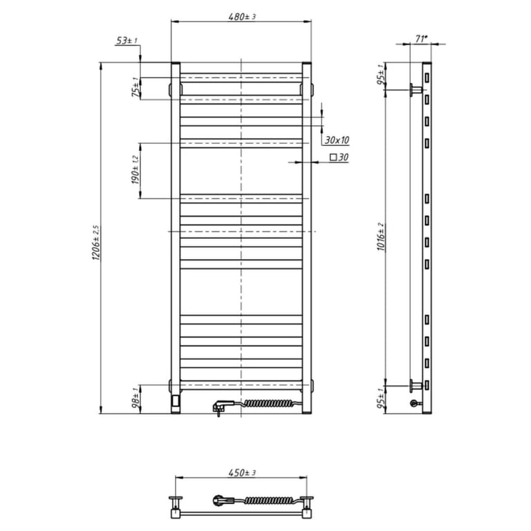 Сушарка для рушників Navin Авангард 480x1200 (12-228055-4812) - фото 7