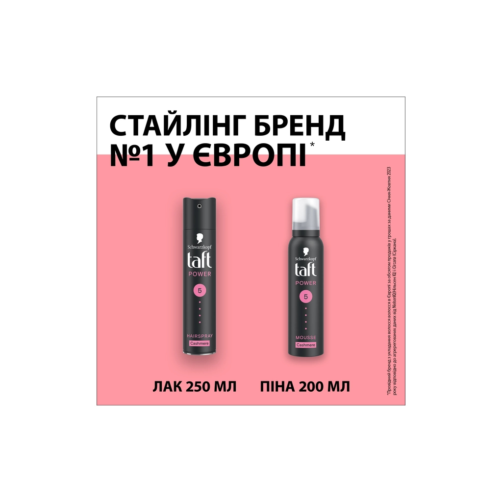 Пінка для волосся Taft Cashmere Power 5 200 мл (9000100477789) - фото 7 Пінка для волосся Taft Cashmere Power 5 200 мл (9000100477789) - фото 7