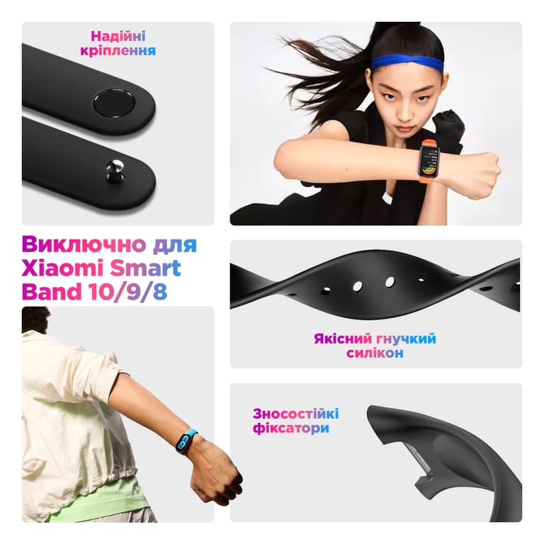 Ремінець до фітнес браслета Armorstandart для Xiaomi Smart Band 10/9/8 Midnight Blue (ARM86909) - фото 3