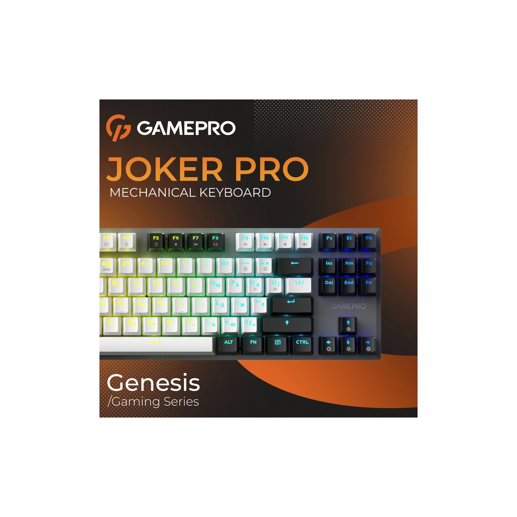 Клавіатура GamePro Genesis Joker Pro MK124G Pro Outemu Red Switch Wireless/Bluetooth/USB UA Gray (MK124G Pro) - фото 7 Клавіатура GamePro Genesis Joker Pro MK124G Pro Outemu Red Switch Wireless/Bluetooth/USB UA Gray (MK124G Pro) - фото 7