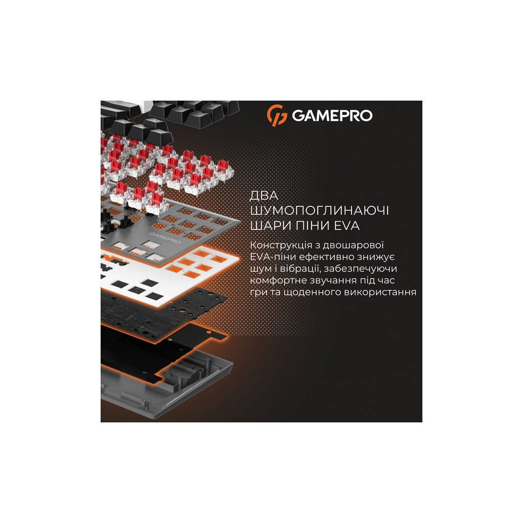 Клавіатура GamePro Genesis Joker Pro MK124G Pro Outemu Red Switch Wireless/Bluetooth/USB UA Gray (MK124G Pro) - фото 10 Клавіатура GamePro Genesis Joker Pro MK124G Pro Outemu Red Switch Wireless/Bluetooth/USB UA Gray (MK124G Pro) - фото 10