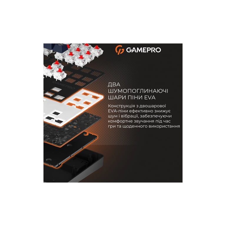 Клавіатура GamePro Genesis Metallic MK110B Outemu Red Switch USB UA Black (MK110B) - фото 11