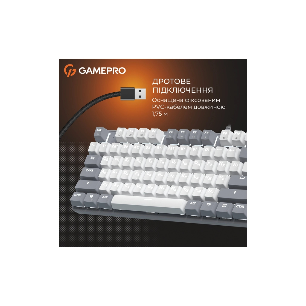 Клавіатура GamePro Genesis Metallic MK110G Outemu Red Switch USB UA Gray (MK110G) - фото 8 Клавіатура GamePro Genesis Metallic MK110G Outemu Red Switch USB UA Gray (MK110G) - фото 8