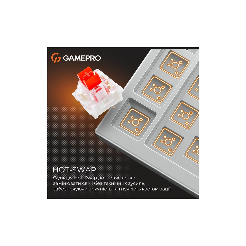 Клавіатура GamePro Genesis Metallic MK144G Outemu Red Switch USB UA Gray (MK144G) - фото 4 Клавіатура GamePro Genesis Metallic MK144G Outemu Red Switch USB UA Gray (MK144G) - фото 4