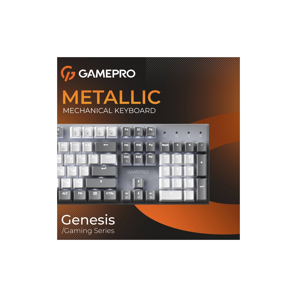 Клавіатура GamePro Genesis Metallic MK144G Outemu Red Switch USB UA Gray (MK144G) - фото 8 Клавіатура GamePro Genesis Metallic MK144G Outemu Red Switch USB UA Gray (MK144G) - фото 8