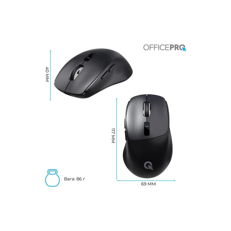 Мишка OfficePro M398B Wireless/Bluetooth Black (M398B) - фото 4