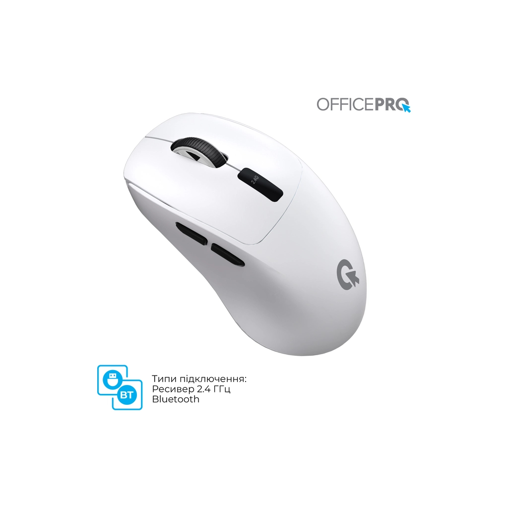Мишка OfficePro M398W Wireless/Bluetooth White (M398W) - фото 12 Мишка OfficePro M398W Wireless/Bluetooth White (M398W) - фото 12