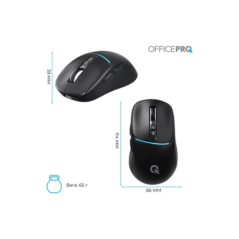 Мишка OfficePro M468B Wireless/Bluetooth Black (M468B) - фото 4