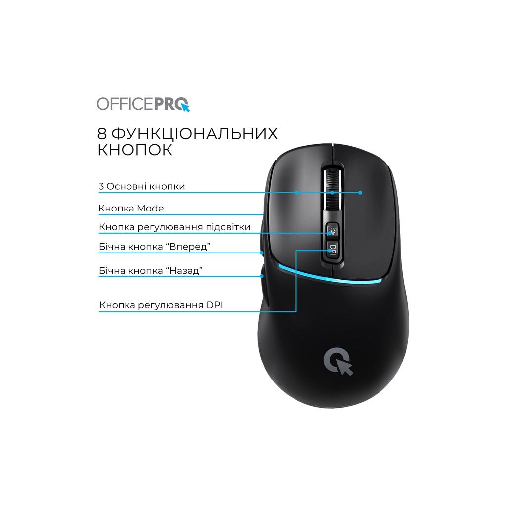 Мишка OfficePro M468B Wireless/Bluetooth Black (M468B) - фото 6 Мишка OfficePro M468B Wireless/Bluetooth Black (M468B) - фото 6