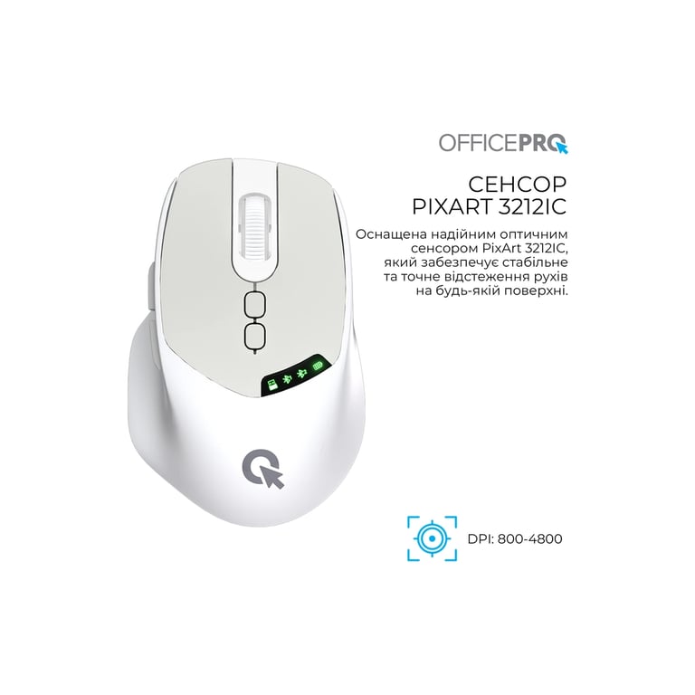 Мишка OfficePro M520W Wireless/Bluetooth White (M520W) - фото 8