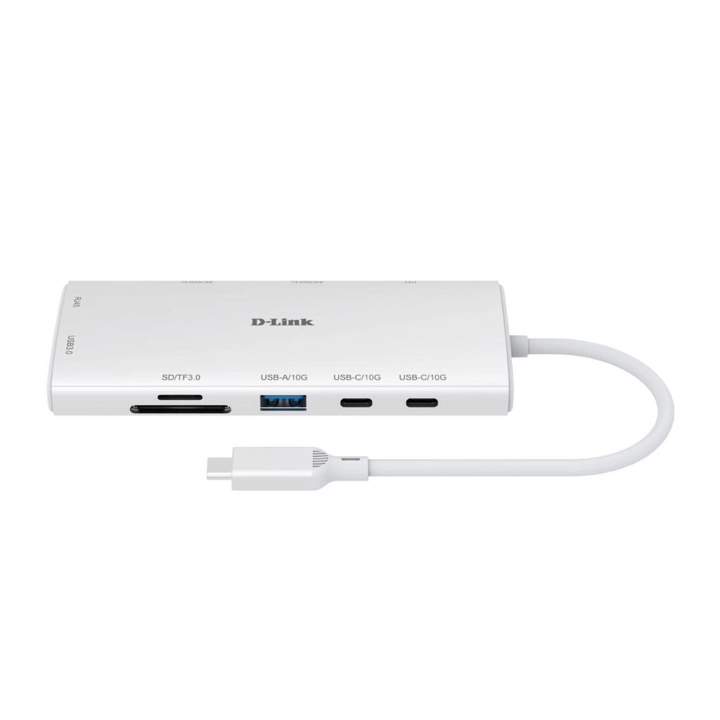 Концентратор D-Link USB-C 10-in-1 2xHDMI + 1xRJ45 1000Mbps + 2xUSB-C + USB 3.1 + USB 3.0 + SD + TF silver (DUP-A01) - фото 1 Концентратор D-Link USB-C 10-in-1 2xHDMI + 1xRJ45 1000Mbps + 2xUSB-C + USB 3.1 + USB 3.0 + SD + TF silver (DUP-A01) - фото 1