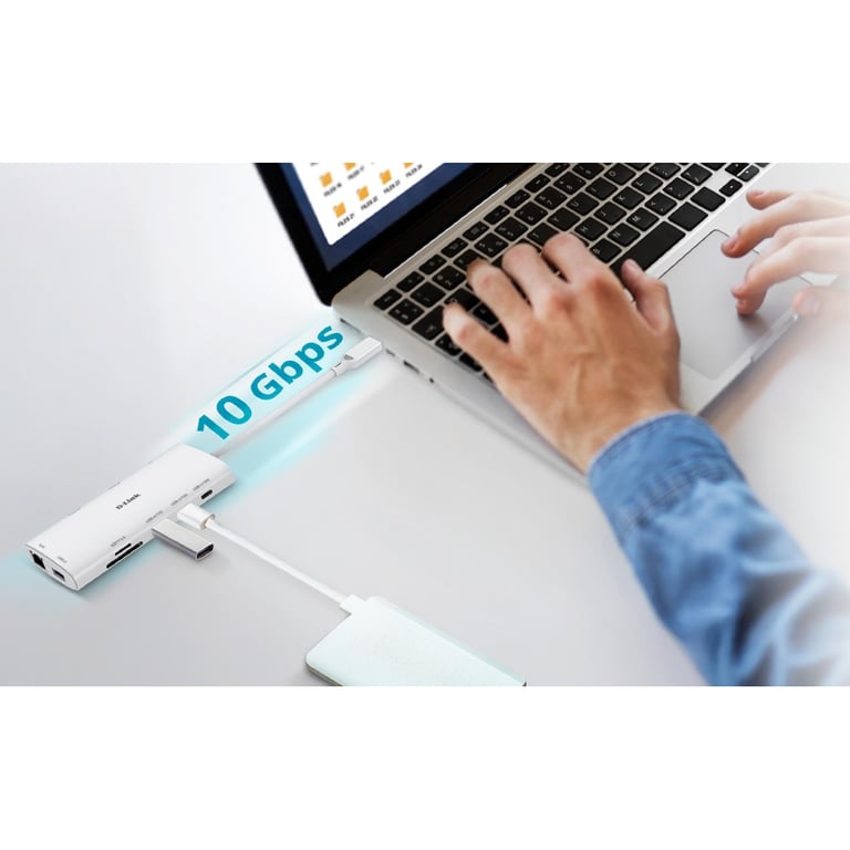 Концентратор D-Link USB-C 10-in-1 2xHDMI + 1xRJ45 1000Mbps + 2xUSB-C + USB 3.1 + USB 3.0 + SD + TF silver (DUP-A01) - фото 2