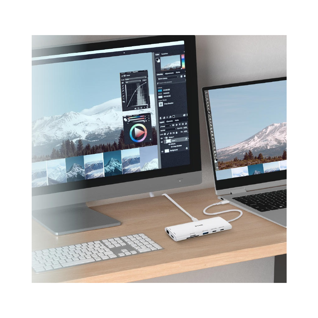 Концентратор D-Link USB-C 10-in-1 2xHDMI + 1xRJ45 1000Mbps + 2xUSB-C + USB 3.1 + USB 3.0 + SD + TF silver (DUP-A01) - фото 3 Концентратор D-Link USB-C 10-in-1 2xHDMI + 1xRJ45 1000Mbps + 2xUSB-C + USB 3.1 + USB 3.0 + SD + TF silver (DUP-A01) - фото 3