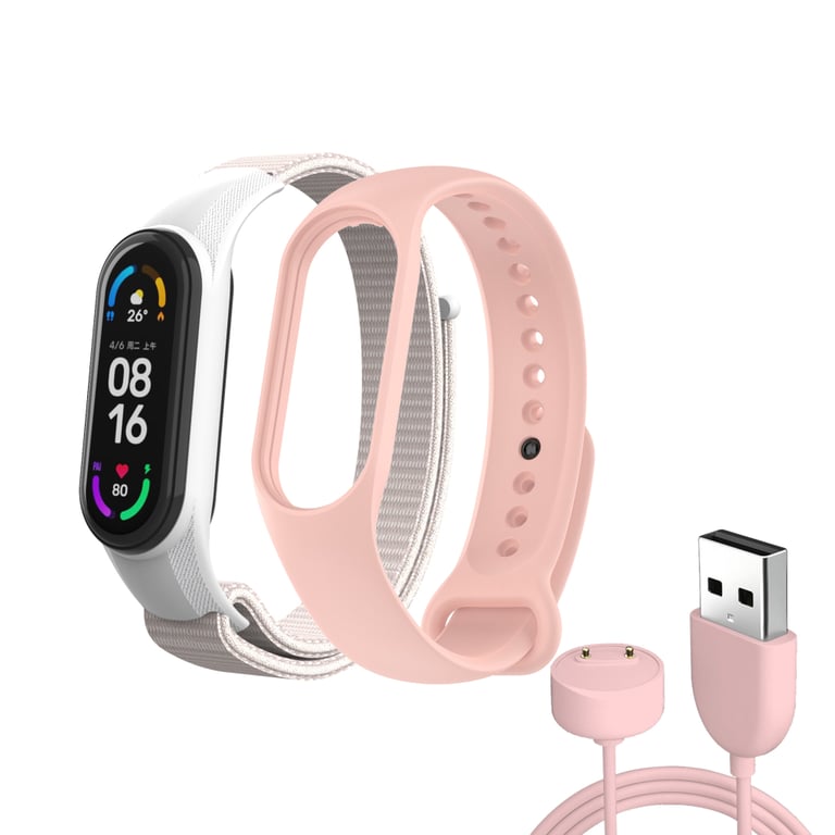 Ремінець до фітнес браслета Armorstandart комплект 3шт Xiaomi Mi Band 7/6/5 New Style Pink (ARM77037) - фото 1