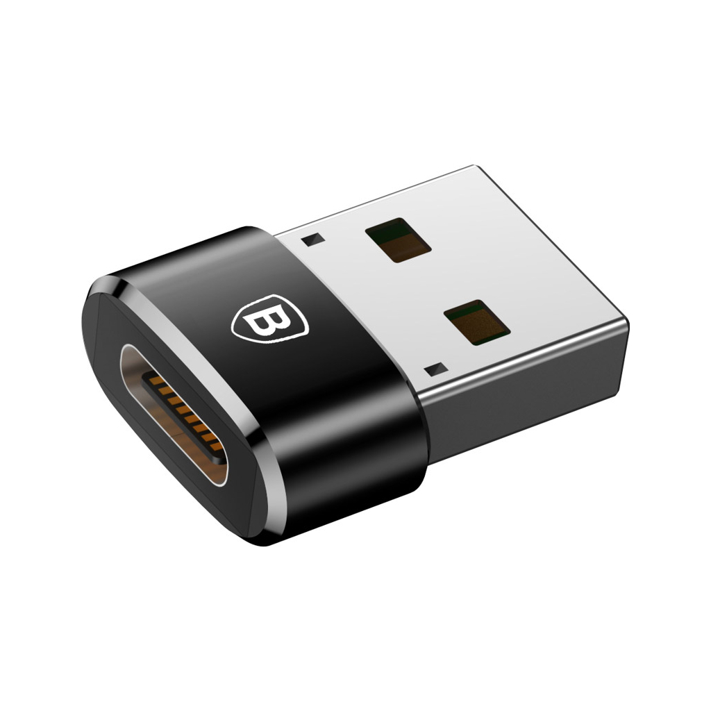 Перехідник USB 2.0 AF to USB-C black Baseus (CAAOTG-01) Перехідник USB 2.0 AF to USB-C black Baseus (CAAOTG-01)