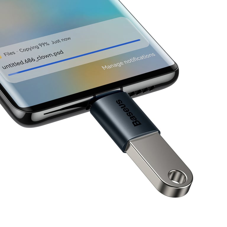 Перехідник OTG USB 3.1 AF to USB-C blue Baseus (ZJJQ000003) - фото 5