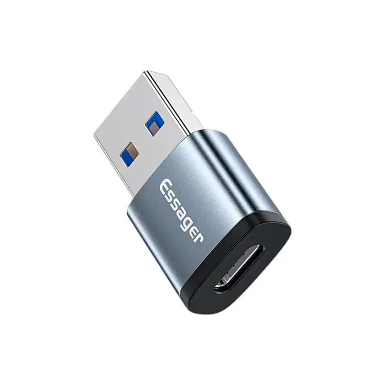 Перехідник USB 3.0 AM to USB-C F gray Essager (EZJCA-SRB0G) - фото 2