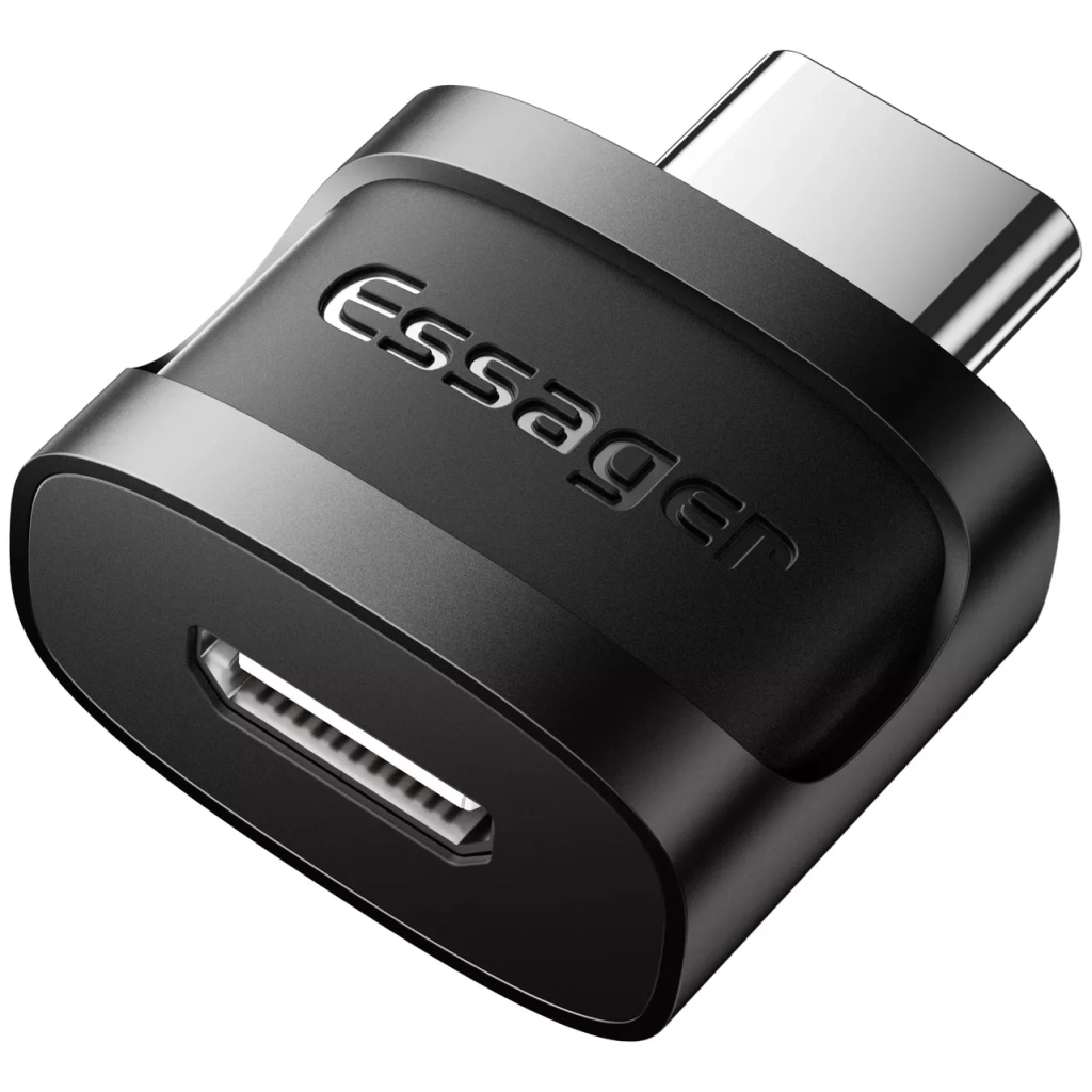 Перехідник USB-C M to Micro 5P F gray Essager (EZJMC-XL01) - фото 1