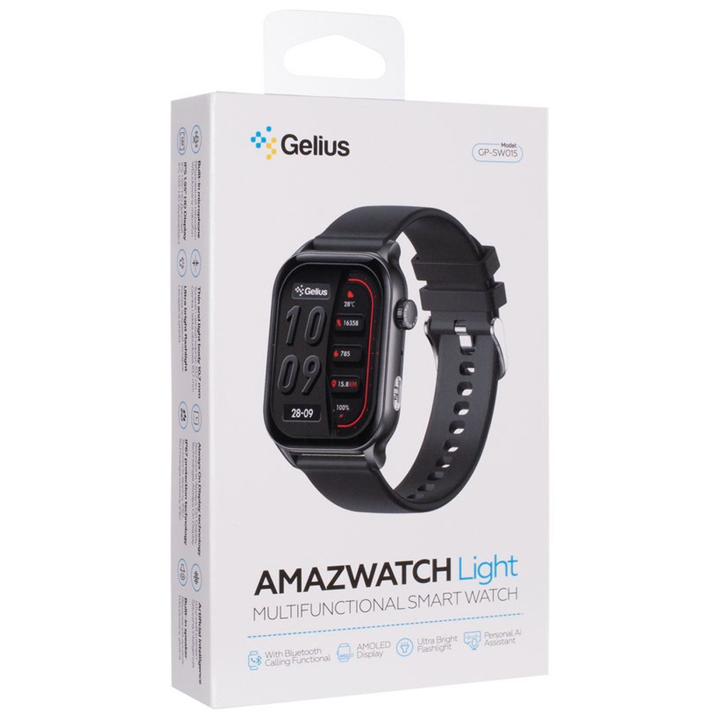 Смарт-годинник Gelius GP-SW015 Amazwatch Light Black (2099901012722) - фото 10 Смарт-годинник Gelius GP-SW015 Amazwatch Light Black (2099901012722) - фото 10