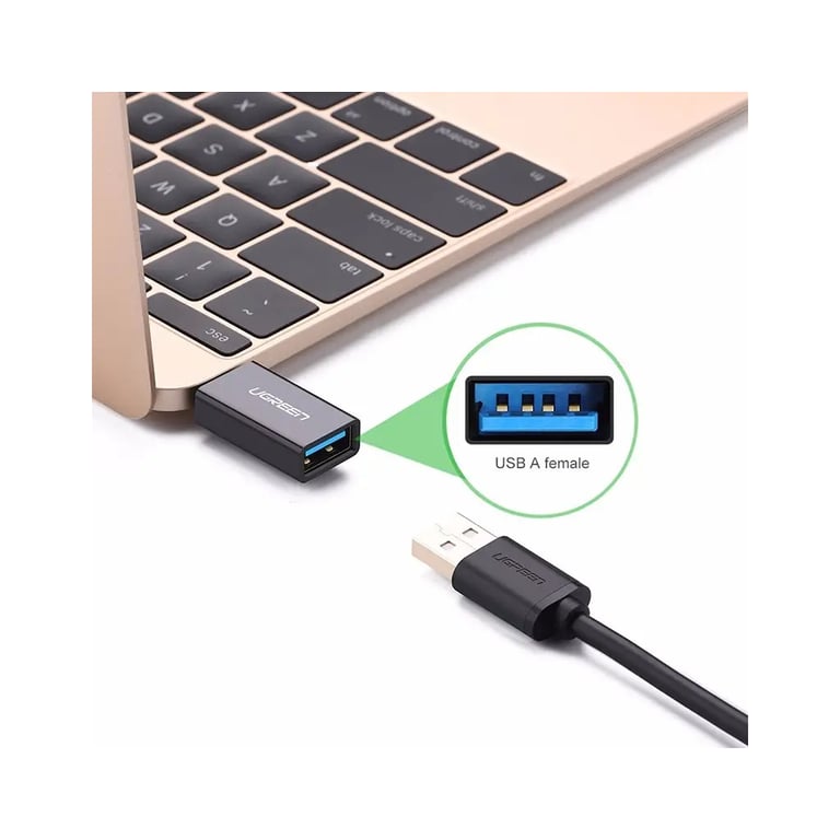 Перехідник OTG USB 3.0 AF to USB-C US173 black Ugreen (20808) - фото 5
