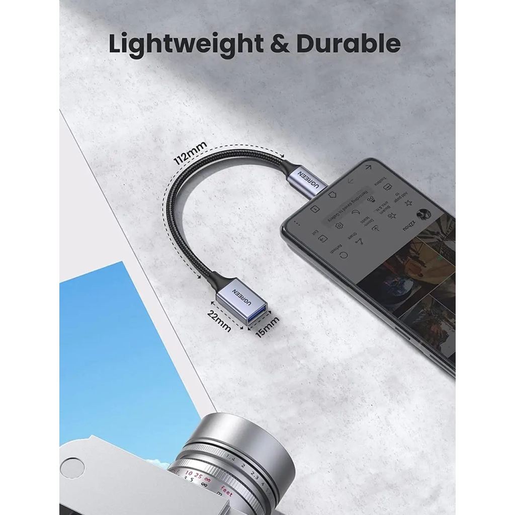 Перехідник OTG USB 3.0 AF to USB-C 0.1m US378 black Ugreen (70889) - фото 6 Перехідник OTG USB 3.0 AF to USB-C 0.1m US378 black Ugreen (70889) - фото 6