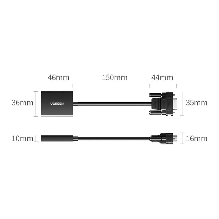 Перехідник VGA M to HDMI F CM513 black Ugreen (50945) - фото 2