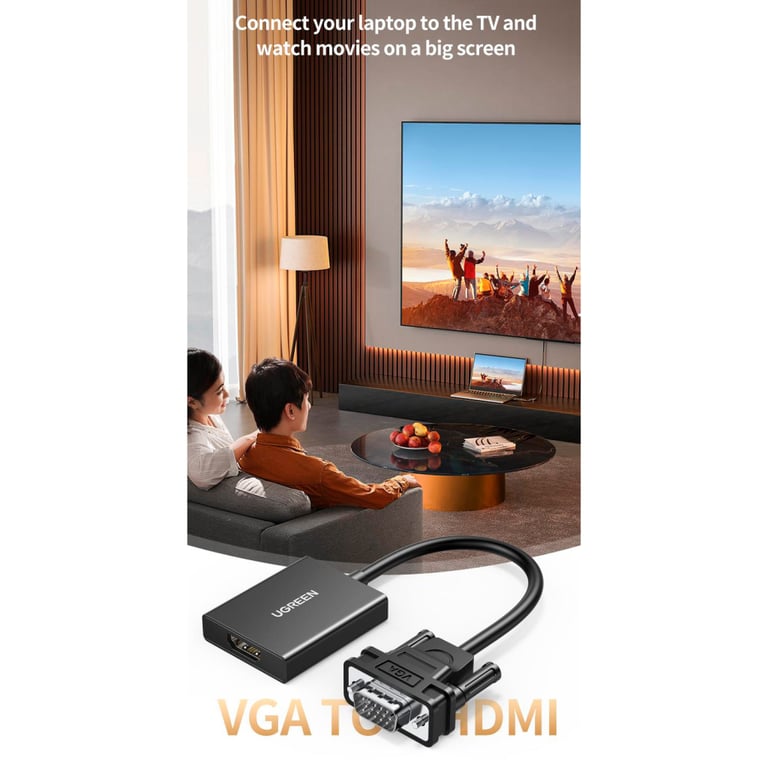 Перехідник VGA M to HDMI F CM513 black Ugreen (50945) - фото 4