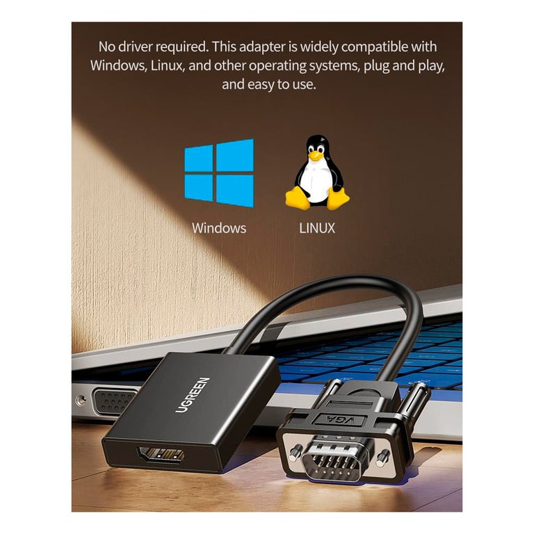 Перехідник VGA M to HDMI F CM513 black Ugreen (50945) - фото 6