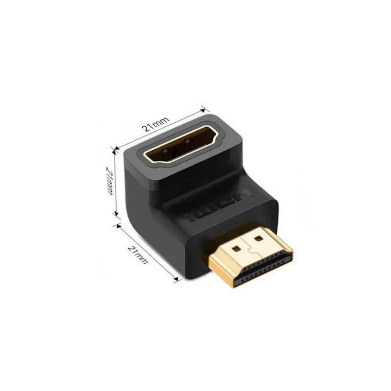 Перехідник HDMI M to HDMI F 90° corner Down HD112 black Ugreen (20109) - фото 4