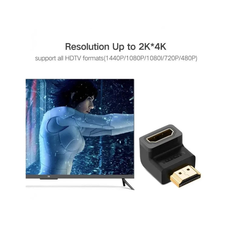 Перехідник HDMI M to HDMI F 90° corner Down HD112 black Ugreen (20109) - фото 5
