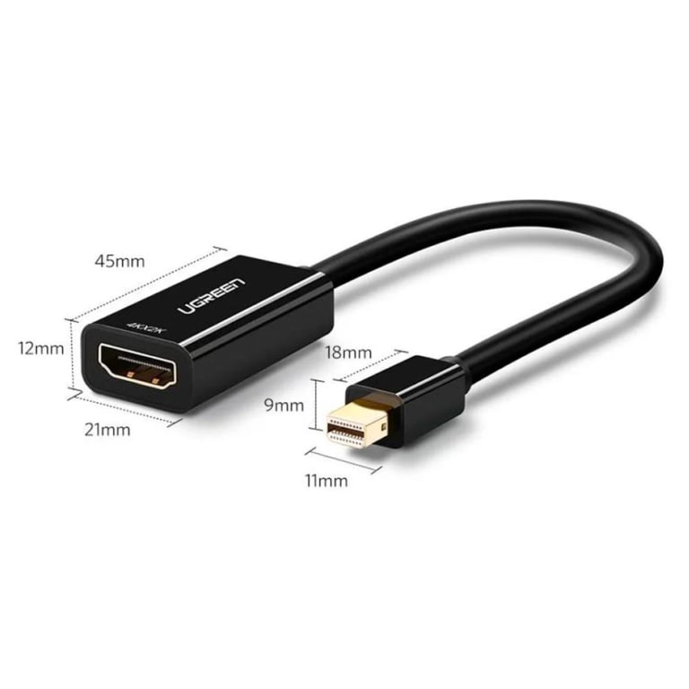 Перехідник Mini DisplayPort M to HDMI F 4K 30Hz black Ugreen (40360) - фото 3