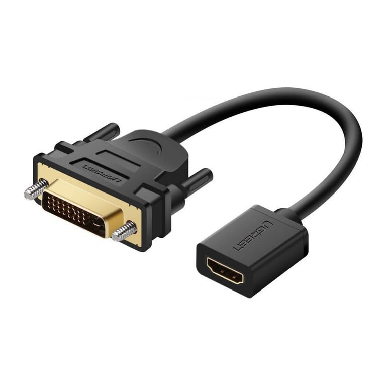 Перехідник DVI M to HDMI F 0.22m black Ugreen (20118) - фото 1