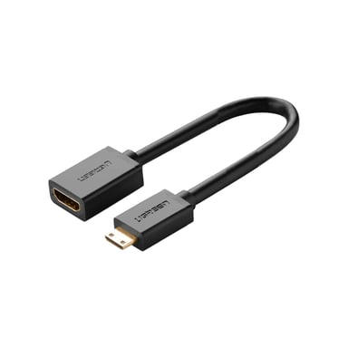 Перехідник Mini HDMI M to HDMI F 0.22m black Ugreen (20137) - фото 1