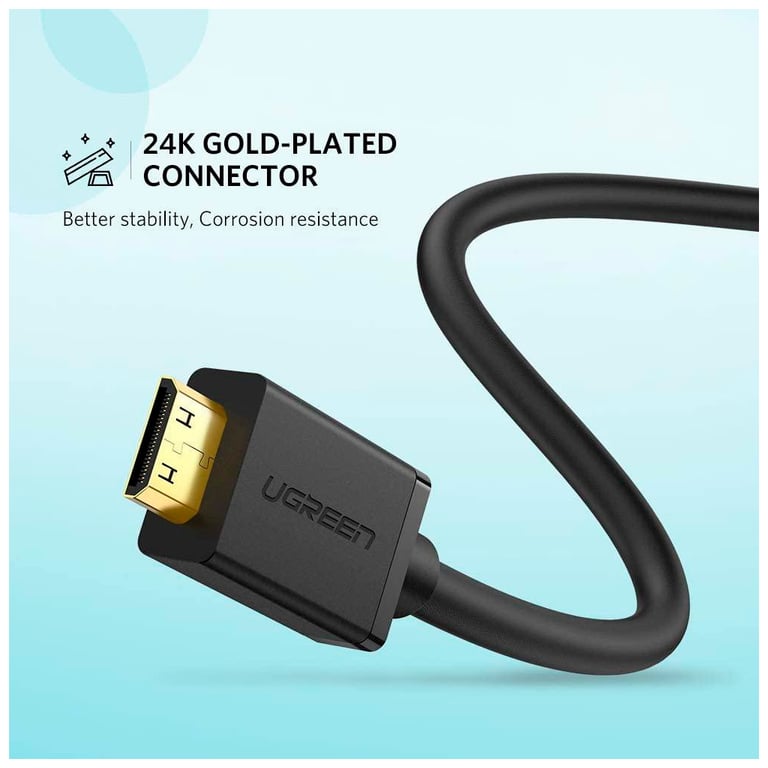 Перехідник Mini HDMI M to HDMI F 0.22m black Ugreen (20137) - фото 6